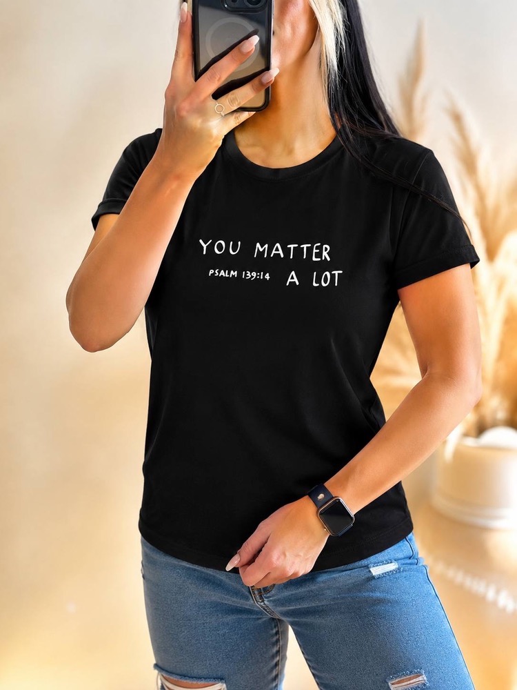 تیشرت نرمال زنونه XL جنس نخپنبه سوپر اعلاء طرح نوشته MATTER